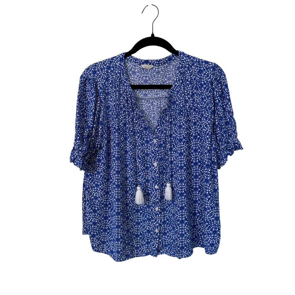 EST. 1946 Blue Geometric Blouse, XL